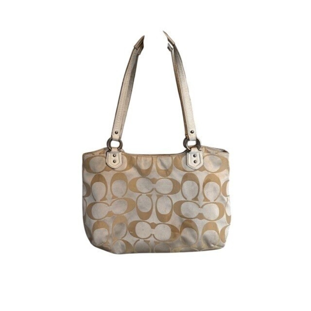 Coach Campbell Belle Carryall F25294 Champagne Signature Sateen Y2K Tote - Picture 4 of 8
